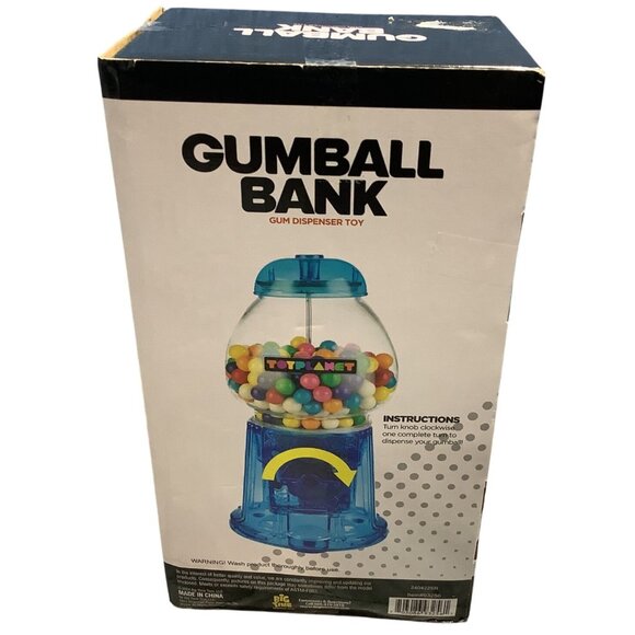 Gumball Machine Bubble Gum Bank Blue Coin Operated - Picture 3 of 5